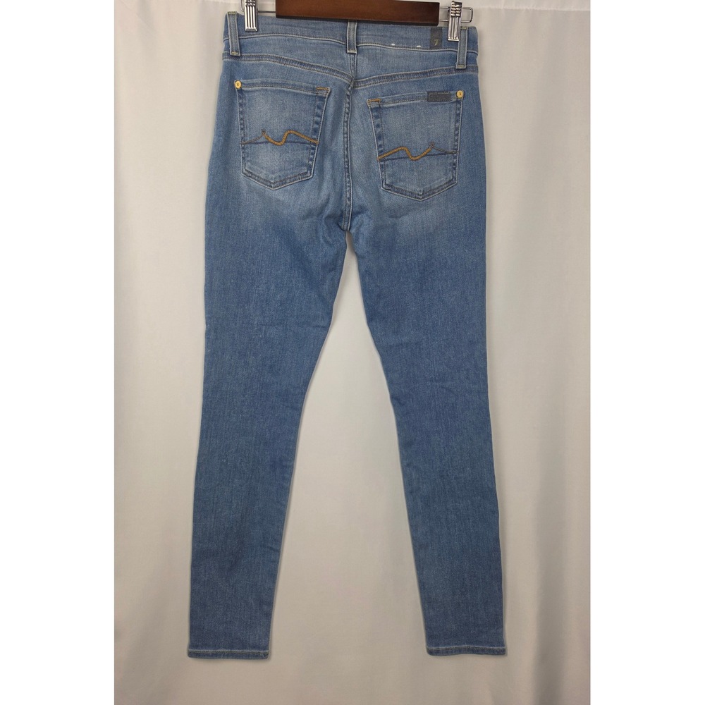 7 For All Mankind Ankle Gwenevere Jeans Size 28 Blue Skinny Ankle Denim - Picture 2 of 7